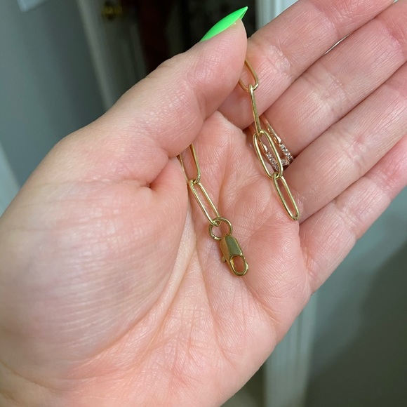 14K Gold Plated Large Paperclip Chain Necklace - Picture 7 of 7